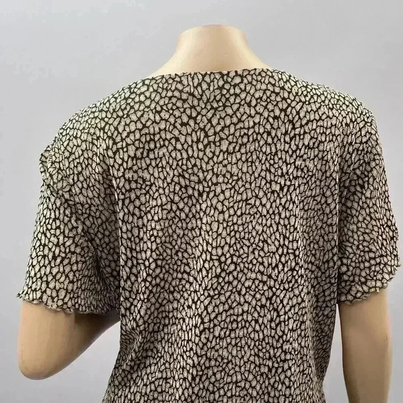 Babydoll Sheer Top Size 3X Brown Animal Print Short Sleeve Y2K Faux Wrap - Picture 8 of 9